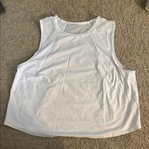 Lululemon Athletica White Sleeveless Crop Muscle Tee